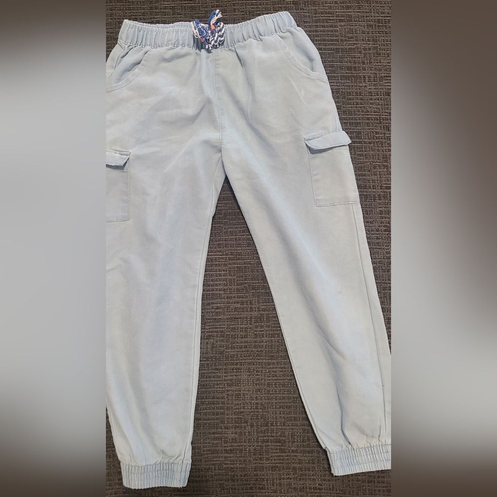 Girl's Vince Camuto Size 7 Light Denim Cargo Joggers